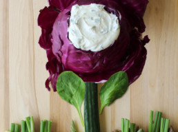 Greek Cream Cheese Veggie Flower Dip